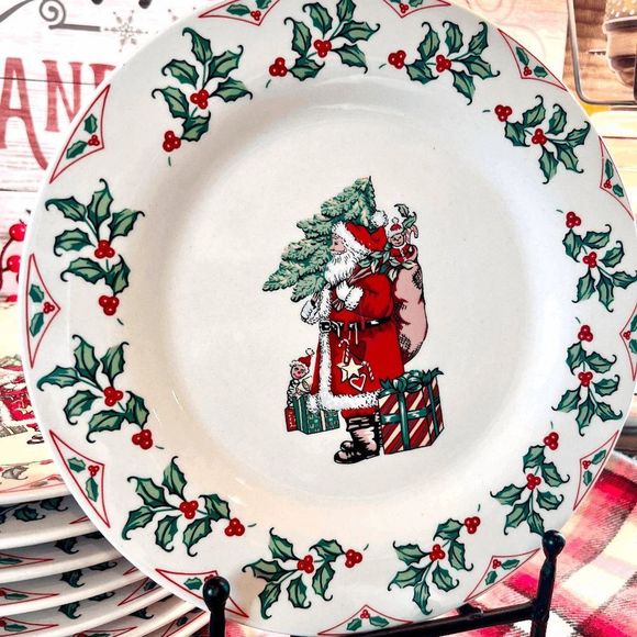 Vintage “Ralph Lauren” Vibe Gibson Christmas Dinner Plate Each Sold Separatley - Picture 5 of 6